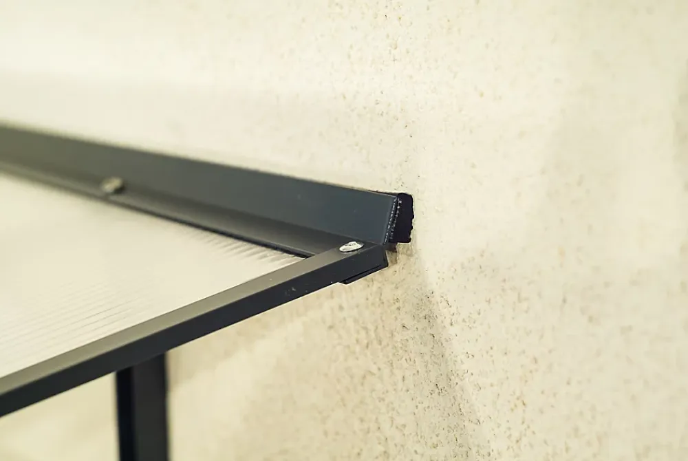 Arctom Auvent Karmel 150x83,5, couleur anthracite RAL7016, plaque incolore- Auvent Et Marquise