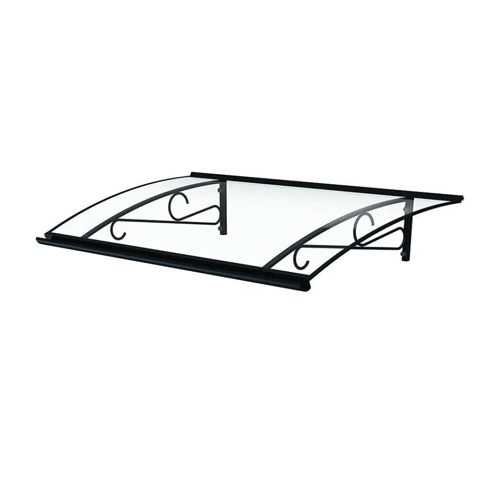Arctom Auvent Et Marquise<Auvent Kobi 140x82, couleur anthracite RAL7016, plaque incolore, polycarbonate solide