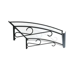 Arctom Auvent Et Marquise<Auvent Kobi 140x82, couleur anthracite RAL7016, plaque incolore, polycarbonate solide