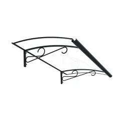 Arctom Auvent Et Marquise<Auvent Kobi 140x82, couleur anthracite RAL7016, plaque incolore, polycarbonate solide