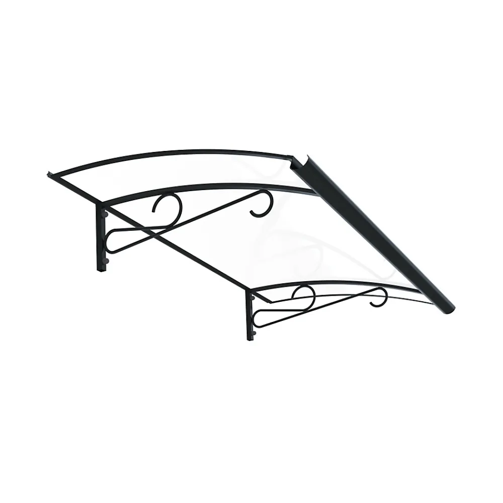 Arctom Auvent Et Marquise<Auvent Kobi 140x82, couleur anthracite RAL7016, plaque incolore, polycarbonate solide