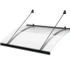 Arctom Auvent Et Marquise<Auvent Kwar 160x82, couleur anthracite RAL7016, plaque incolore PMMA