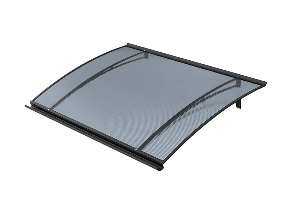 Arctom Auvent Et Marquise<Auvent LARA 150x83,5, couleur anthracite RAL7016, plaque anthracite