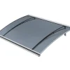 Arctom Auvent LARA 120x83,5, couleur blanc RAL9016, plaque anthracite- Auvent Et Marquise