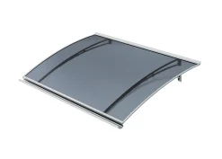 Arctom Auvent LARA 120x83,5, couleur blanc RAL9016, plaque anthracite- Auvent Et Marquise