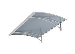 Arctom Auvent LARA 120x83,5, couleur blanc RAL9016, plaque anthracite- Auvent Et Marquise