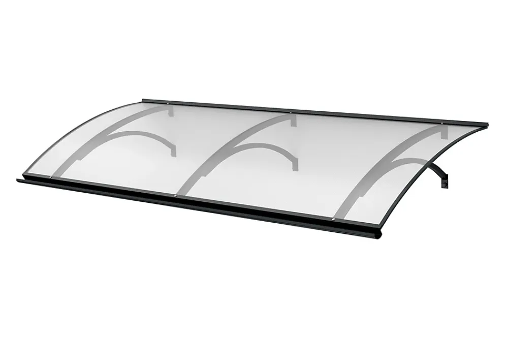 Arctom Auvent Et Marquise<Auvent LARAU 197x93, couleur anthracite RAL7016, plaque incolore