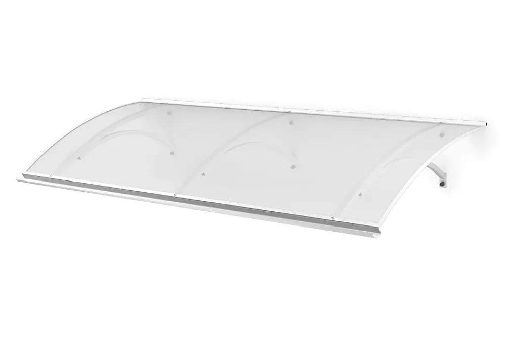 Arctom Auvent Et Marquise<Auvent LARAU197x93, couleur blanc RAL9016, plaque incolore