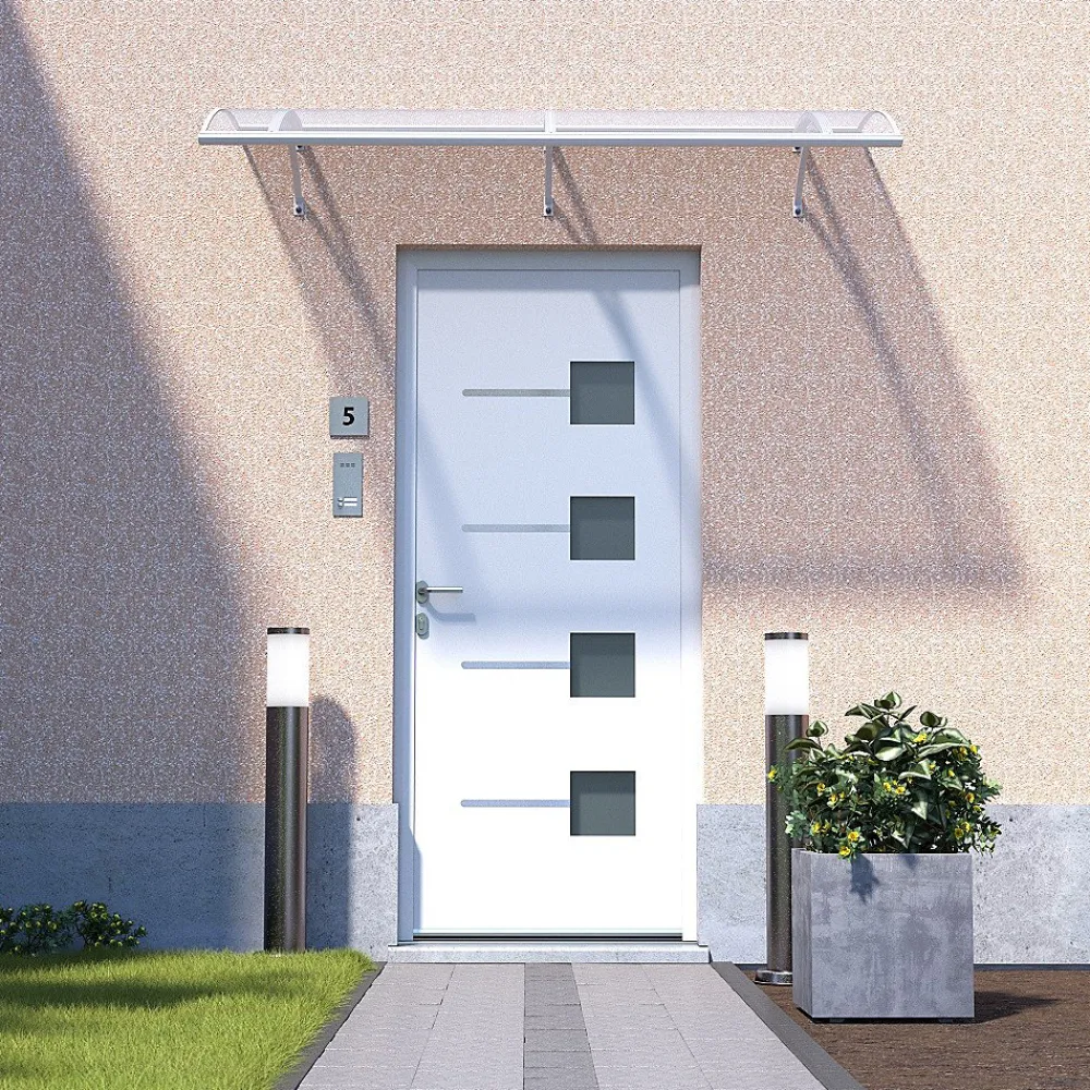 Arctom Auvent Et Marquise<Auvent LARAU197x93, couleur blanc RAL9016, plaque incolore