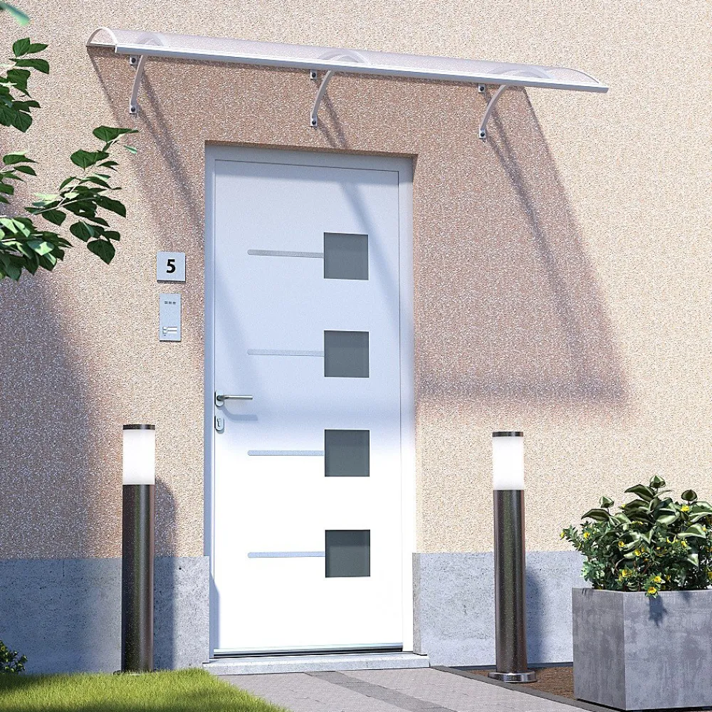 Arctom Auvent Et Marquise<Auvent LARAU197x93, couleur blanc RAL9016, plaque incolore