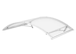 Arctom Auvent Leos 158x90, couleur blanc RAL9016, plaque incolore PMMA- Auvent Et Marquise
