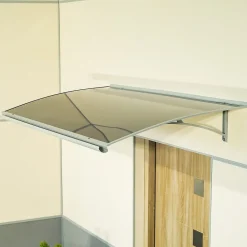 Arctom Auvent Libo 150x84,5, couleur silver RAL9006, panneau sandwich AL PE AL- Auvent Et Marquise