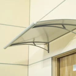 Arctom Auvent Libo 150x84,5, couleur silver RAL9006, panneau sandwich AL PE AL- Auvent Et Marquise