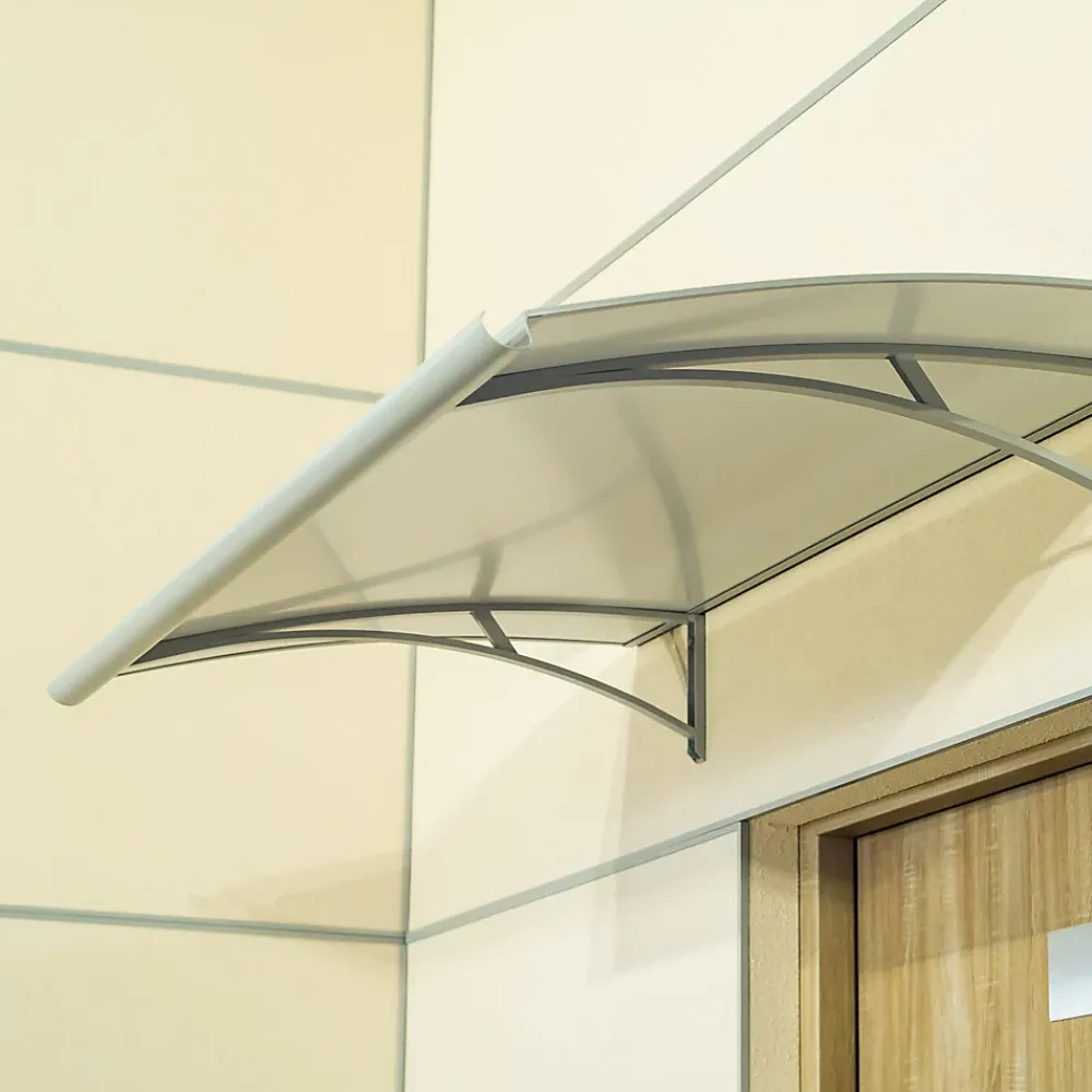 Arctom Auvent Libo 150x84,5, couleur silver RAL9006, panneau sandwich AL PE AL- Auvent Et Marquise
