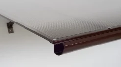 Arctom Auvent MEBE 120x84 couleur marron RAL8017, plaque marron- Auvent Et Marquise