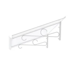 Arctom Auvent MELA 140x79, couleur blanc RAL9016, plaque incolore- Auvent Et Marquise