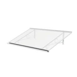 Arctom Auvent MELA 140x79, couleur blanc RAL9016, plaque incolore- Auvent Et Marquise
