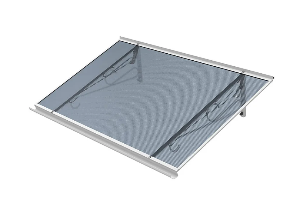 Arctom Auvent Et Marquise<Auvent Mela 140x79, couleur blanc RAL9016, plaque anthracite