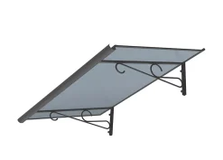 Arctom Auvent Mela 140x79, couleur anthracite RAL7016, plaque anthracite- Auvent Et Marquise