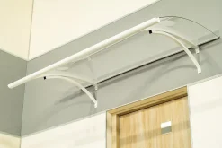 Arctom Auvent Olos 160x85, couleur anthracite RAL7016, plaque incolore PMMA- Auvent Et Marquise
