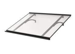 Arctom Auvent Otos 120x84, couleur anthracite RAL7016, plaque incolore PMMA- Auvent Et Marquise