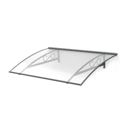 Arctom Auvent Pierro 150x90, couleur anthracite RAL7016, plaque incolore, polycarbonate alvéolaire- Auvent Et Marquise