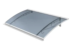 Arctom Auvent Regi 140x82 couleur blanc RAL9016, plaque antrhracite- Auvent Et Marquise