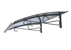 Arctom Auvent Et Marquise<Auvent Regi 140x82, couleur anthracite RAL7016, plaque anthracite
