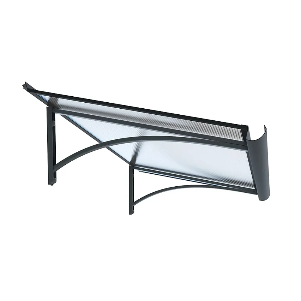 Arctom Auvent Et Marquise<Auvent Ruba 120x54, couleur anthracite RAL7016, plaque incolore