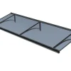 Arctom Auvent Et Marquise<Auvent Ruba 197x54, couleur anthracite RAL7016, plaque anthracite