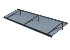 Arctom Auvent Et Marquise<Auvent Ruba 197x54, couleur anthracite RAL7016, plaque anthracite