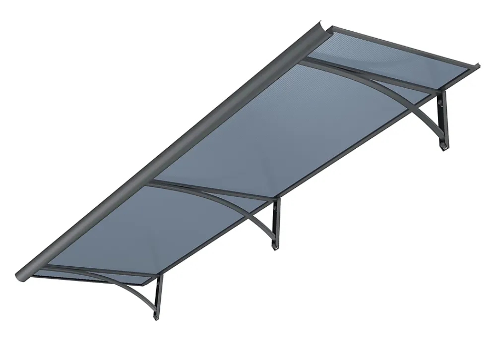 Arctom Auvent Et Marquise<Auvent Ruba 197x54, couleur anthracite RAL7016, plaque anthracite