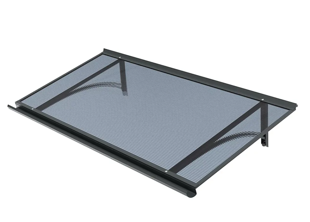 Arctom Auvent Et Marquise<Auvent Ruba 120x54, couleur anthracite RAL7016, plaque anthracite