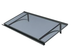 Arctom Auvent Ruba 160x54, couleur anthracite RAL7016, plaque anthracite- Auvent Et Marquise