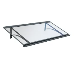 Arctom Auvent Saba 120x54, couleur anthracite RAL7016, plaque en PMMA satinée- Auvent Et Marquise