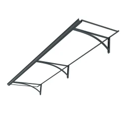 Arctom Auvent Saba 197x54, couleur anthracite RAL7016, plaque incolore PMMA- Auvent Et Marquise
