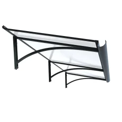 Arctom Auvent Saba 197x54, couleur anthracite RAL7016, plaque incolore PMMA- Auvent Et Marquise
