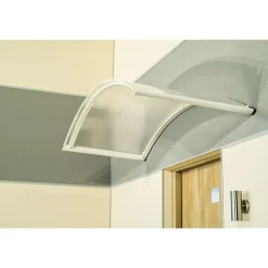 Arctom Auvent Et Marquise<Auvent Top 130x70, couleur blanc RAL9016, plaque incolore