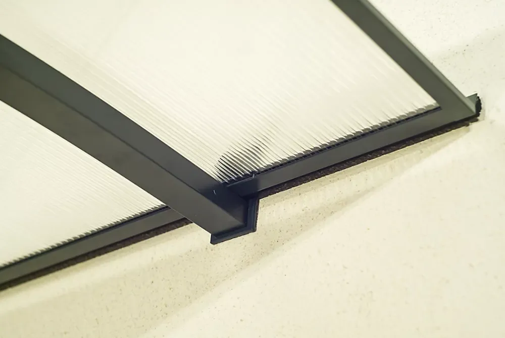 Arctom Auvent Et Marquise<Auvent Turk 140x82, couleur anthracite RAL7016, plaque incolore