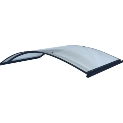 Starkedach Auvent à cadre en aluminium RODEO R-150 7016 bombé avec revêtement en polycarbonate- Auvent Et Marquise