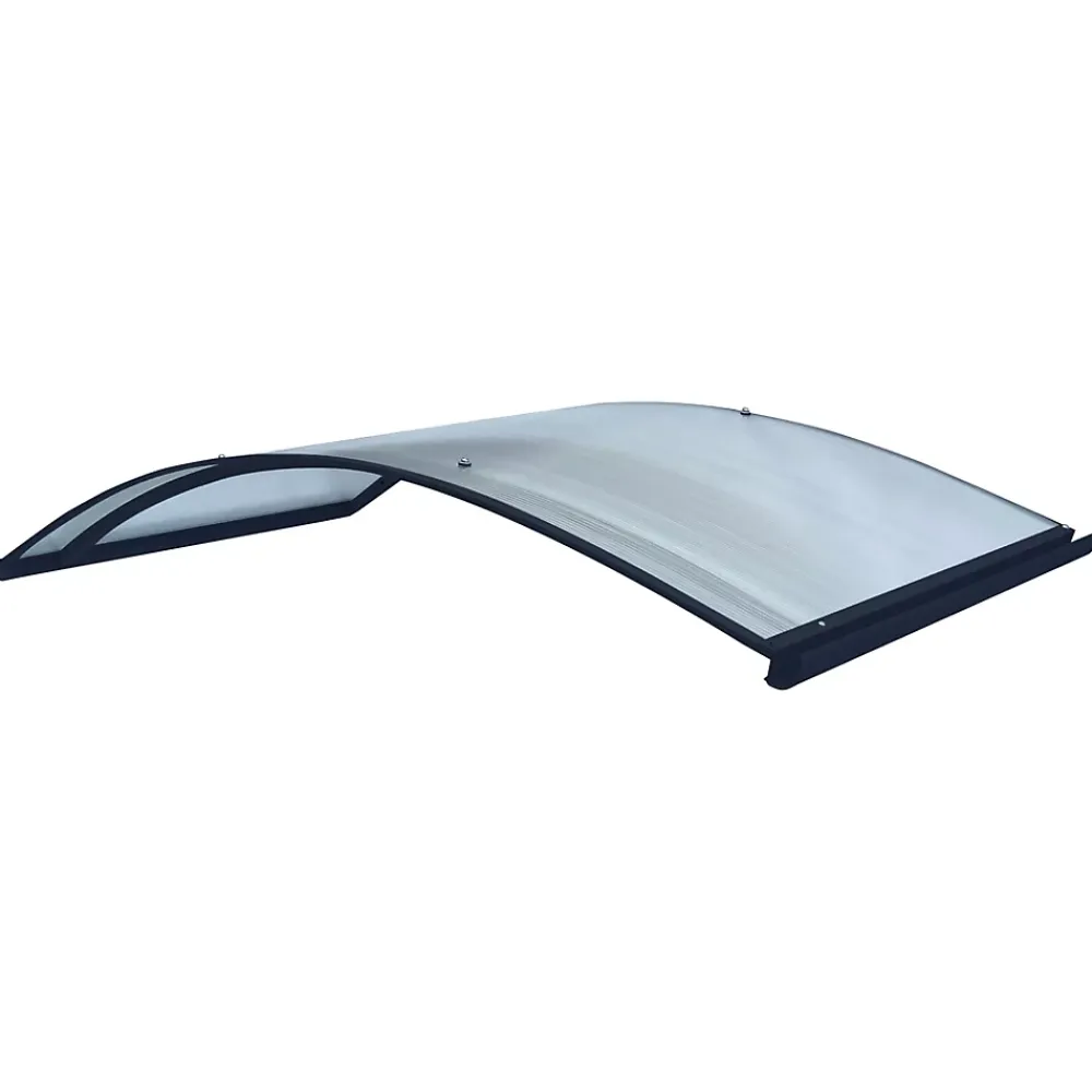 Starkedach Auvent à cadre en aluminium RODEO R-150 7016 bombé avec revêtement en polycarbonate- Auvent Et Marquise