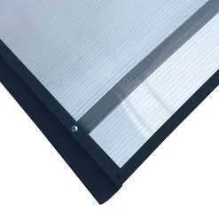 Starkedach Auvent à cadre en aluminium RODEO R-150 7016 bombé avec revêtement en polycarbonate- Auvent Et Marquise