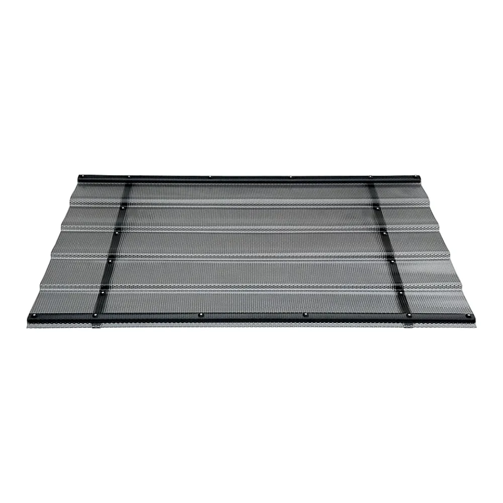 Starkedach Auvent à cadre en aluminium DIAMONDS Straight T-150 7016 avec revêtement monolithique en polycarbonate- Auvent Et Marquise