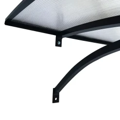 Starkedach Auvent à cadre en aluminium courbé L-160 7016 avec revêtement en polycarbonate- Auvent Et Marquise