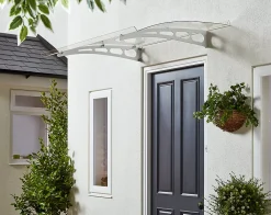 Geom Auvent Et Marquise<Auvent alu et polycarbonate Lt line blanc 140 x 90 cm