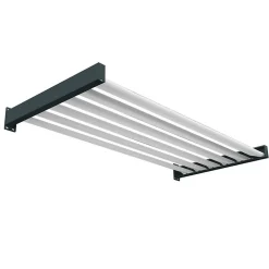 Telco Home Automation Auvent Bioclimatique Fixe LANITRA (Gris Anthracite et Blanc Brillant - 2.00 x 0.954 m)- Auvent Et Marquise
