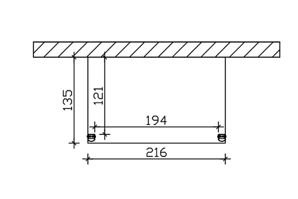Skan Holz Auvent bois GREIFSWALD 216 x 135 cm, aluminium thermolaqué, thermolaqué gris foncé DB 703- Auvent Et Marquise
