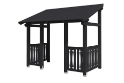 Skan Holz Auvent bois Paderborn 8, 336x202cm, épicéa, traitement coloré anthracite- Auvent Et Marquise