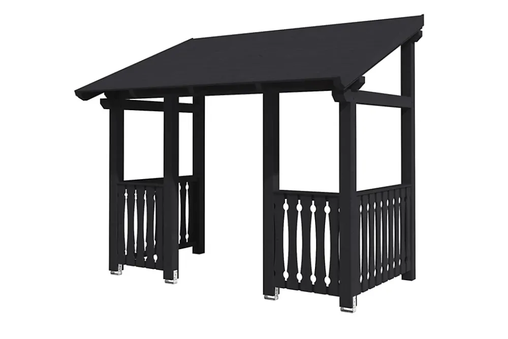 Skan Holz Auvent bois Paderborn 8, 336x202cm, épicéa, traitement coloré anthracite- Auvent Et Marquise
