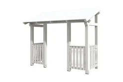 Skan Holz Auvent bois Paderborn 6, 336x156cm, épicéa, traitement coloré blanc- Auvent Et Marquise